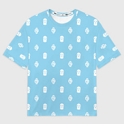 Футболка оверсайз женская Узор Mono Sky Blue Dope Camo Dope Street Market, цвет: 3D-принт