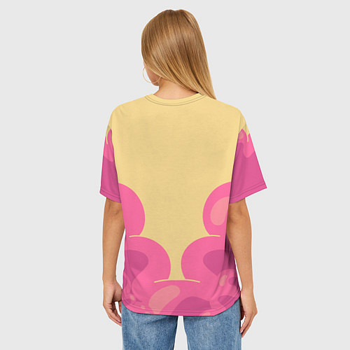 Женская футболка оверсайз Сумасшедший клоун в розовом тумане / 3D-принт – фото 4