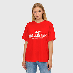 Футболка оверсайз женская Узор Red Rollister Dope Street Market, цвет: 3D-принт — фото 2