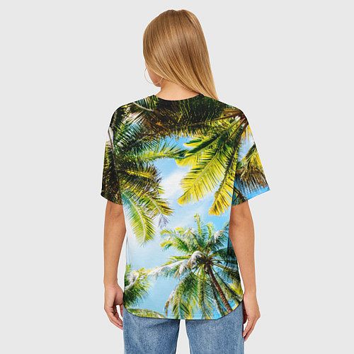 Женская футболка оверсайз Пальмы под солнцем / 3D-принт – фото 4
