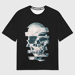 Женская футболка оверсайз Череп Мозаика