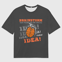 Футболка оверсайз женская Мозговой Штурм Brainstorm, цвет: 3D-принт