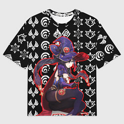 Футболка оверсайз женская Мона и стихии Геншин Импакт, цвет: 3D-принт