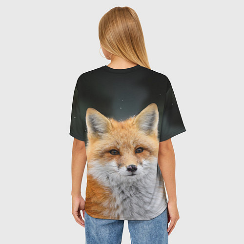 Женская футболка оверсайз Красавица Лиса / 3D-принт – фото 4