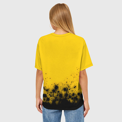 Женская футболка оверсайз RUSSIAN EMPIRE - ГЕРБ Брызги / 3D-принт – фото 4