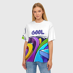 Футболка оверсайз женская Уличное граффити!, цвет: 3D-принт — фото 2