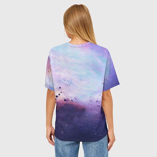 Женская футболка оверсайз Space walk / 3D-принт – фото 4