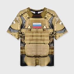 Футболка оверсайз женская Бронежилет- армия России, цвет: 3D-принт