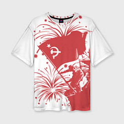 Футболка оверсайз женская Знамя Победы - Рейхстаг, цвет: 3D-принт