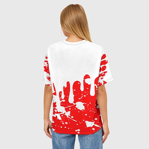 Женская футболка оверсайз BLOODBORNE брызги / 3D-принт – фото 4