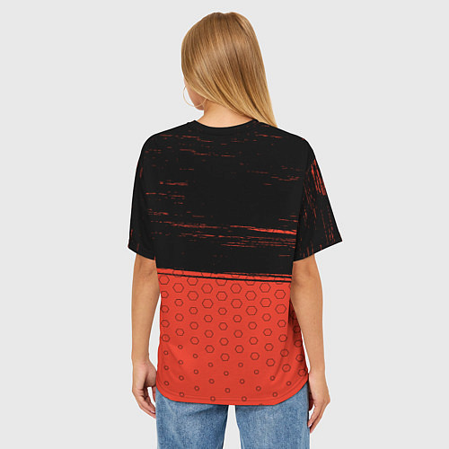 Женская футболка оверсайз АТЛЕТИКО - Краски / 3D-принт – фото 4