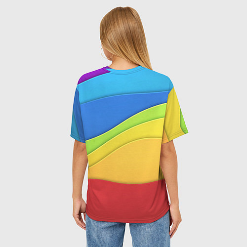 Женская футболка оверсайз Fashion pattern 2022 Wave / 3D-принт – фото 4