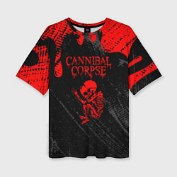 Футболка оверсайз женская Cannibal corpse потеки крови, цвет: 3D-принт