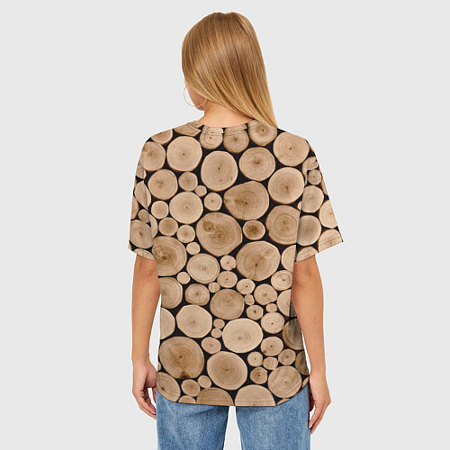 Женская футболка оверсайз Спил дерева / 3D-принт – фото 4