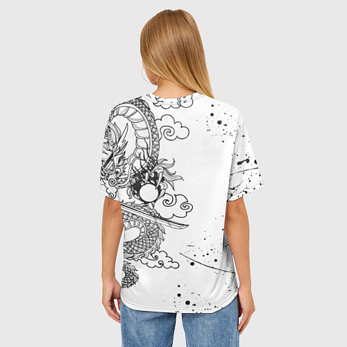 Женская футболка оверсайз ТОКЙИСКИЕ МСТИТЕЛИ ЧЁРНО БЕЛЫЙ TOKYO REVENGERS / 3D-принт – фото 4