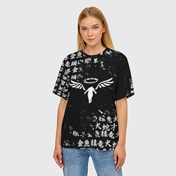 Футболка оверсайз женская WALHALLA TEAM BLACK WHITE ЛОГО ТОКИЙСКИЕ МСТИТЕЛИ, цвет: 3D-принт — фото 2