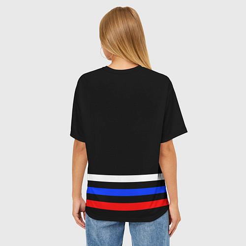 Женская футболка оверсайз ВЕЛИКАЯ ОТЕЧЕСТВЕННАЯ 3 ЛИНИИ / 3D-принт – фото 4