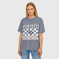 Футболка оверсайз женская Lets play chess, цвет: 3D-принт — фото 2