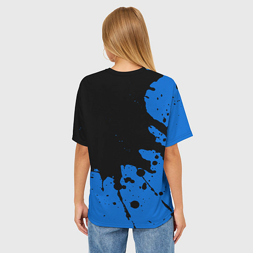 Женская футболка оверсайз МЕРСЕДЕС Краска 5 / 3D-принт – фото 4