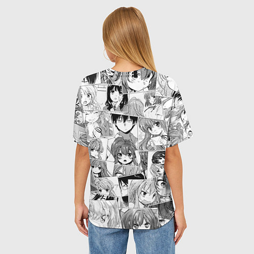 Женская футболка оверсайз Toradora pattern / 3D-принт – фото 4