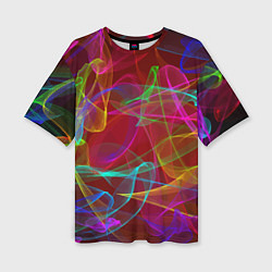 Футболка оверсайз женская Color neon pattern Vanguard, цвет: 3D-принт