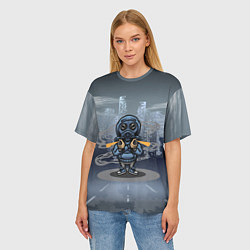 Футболка оверсайз женская Апокалипсис Человек в противогазе, цвет: 3D-принт — фото 2