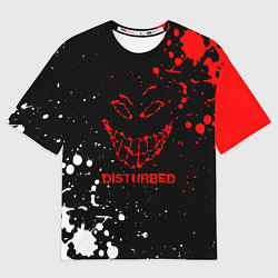 Футболка оверсайз женская Disturbed брызги красок, цвет: 3D-принт