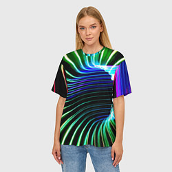 Футболка оверсайз женская Portal Fashion pattern Neon, цвет: 3D-принт — фото 2