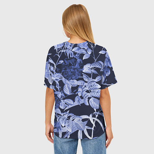 Женская футболка оверсайз Цветы Темные Розы / 3D-принт – фото 4