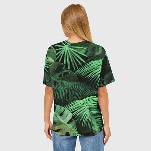 Женская футболка оверсайз Цветы Тропические / 3D-принт – фото 4