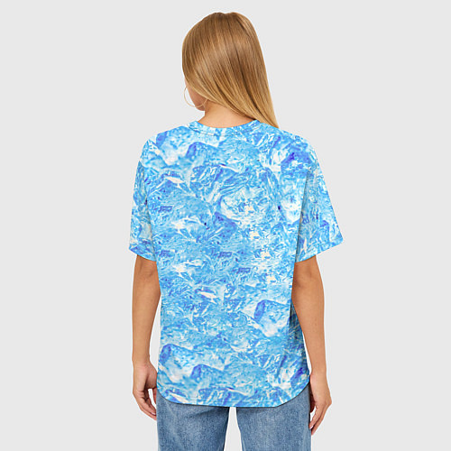 Женская футболка оверсайз Сапфировые Кубики Льда / 3D-принт – фото 4