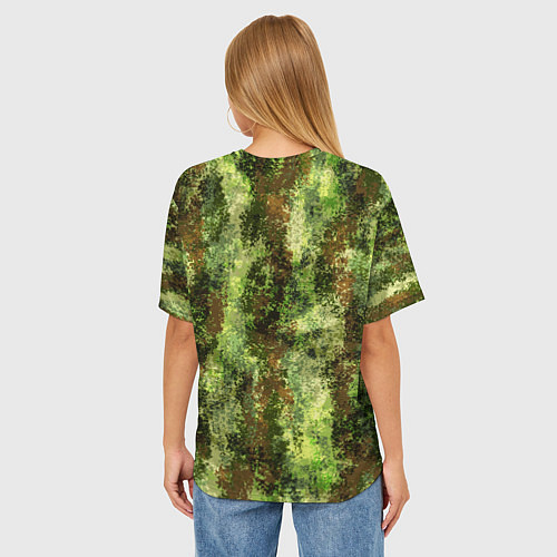 Женская футболка оверсайз Пиксельный камуфляж Шерхан Лес / 3D-принт – фото 4
