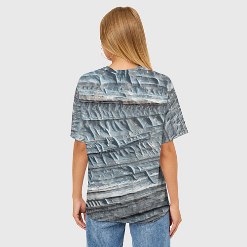 Женская футболка оверсайз Текстура скалы Mountain Stone / 3D-принт – фото 4
