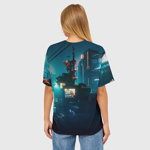 Женская футболка оверсайз Панам Nightcity / 3D-принт – фото 4