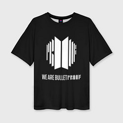 Женская футболка оверсайз BTS WE ARE BULLETPROOF БТС - мы пуленепробиваемые