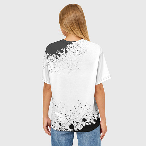 Женская футболка оверсайз N1NT3NDO ЧЕРЕП Брызги / 3D-принт – фото 4