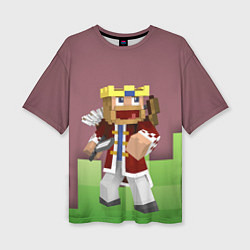 Женская футболка оверсайз Minecraft Hero Video game