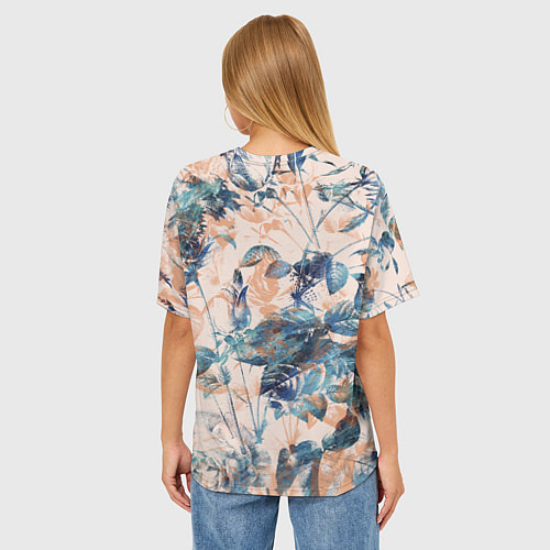 Женская футболка оверсайз Цветы Воздушный Букет / 3D-принт – фото 4