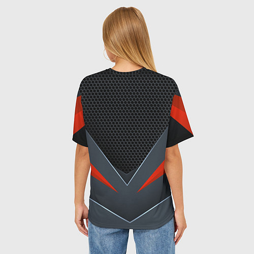 Женская футболка оверсайз YAMAHA ТЕХНОЛОГИЧЕСКАЯ БРОНЯ / 3D-принт – фото 4