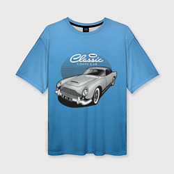 Женская футболка оверсайз Blue retro car