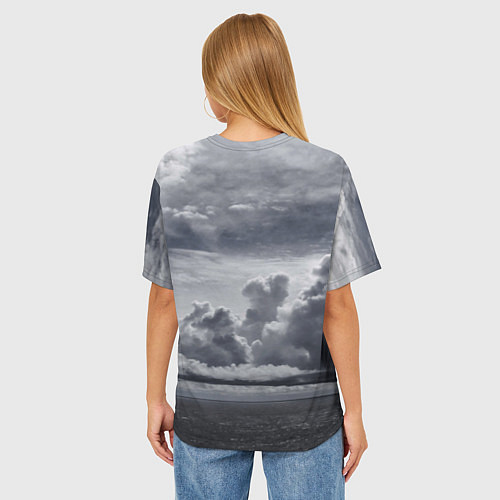 Женская футболка оверсайз Пассажирский самолет Ил 96-300 / 3D-принт – фото 4