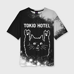 Футболка оверсайз женская Tokio Hotel Rock Cat, цвет: 3D-принт