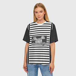 Футболка оверсайз женская Веселая крыса, цвет: 3D-принт — фото 2