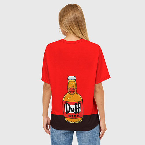 Женская футболка оверсайз Love Duff / 3D-принт – фото 4