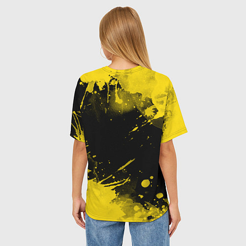 Женская футболка оверсайз СУБАРУ - SUBARU Желтые пятна / 3D-принт – фото 4