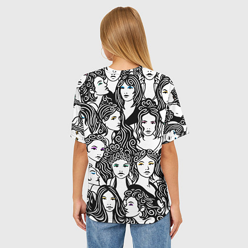 Женская футболка оверсайз 26 девушек / 3D-принт – фото 4