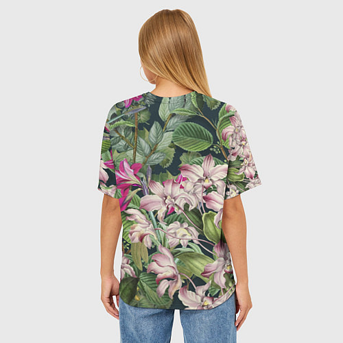 Женская футболка оверсайз Цветы Лилия Тигровая / 3D-принт – фото 4