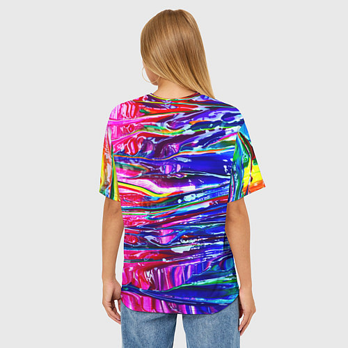 Женская футболка оверсайз Абстракция масляными красками / 3D-принт – фото 4