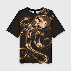 Женская футболка оверсайз Мощный осьминог