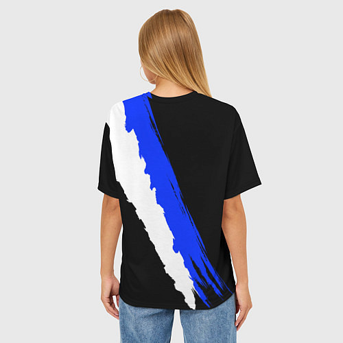 Женская футболка оверсайз СУБАРУ - Две линии / 3D-принт – фото 4